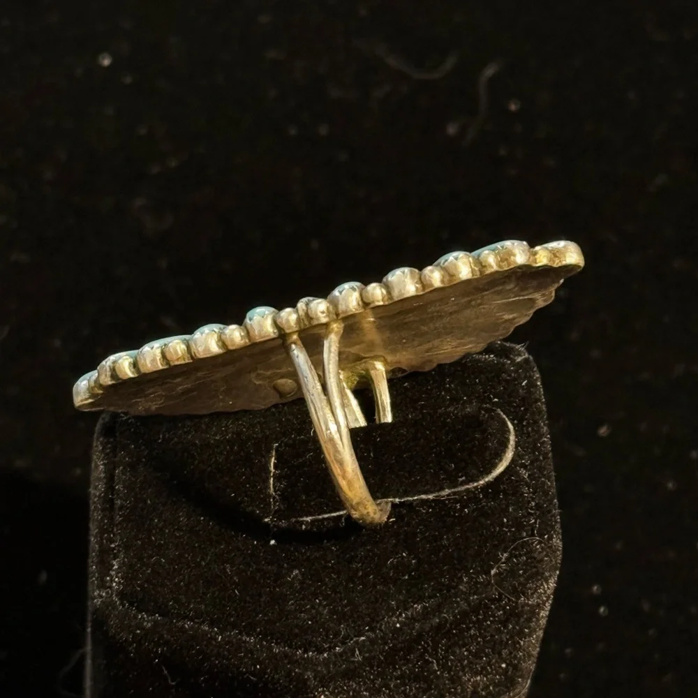 Vintage Native American Turquoise Sterling Silver Ring Size 6 (6)
